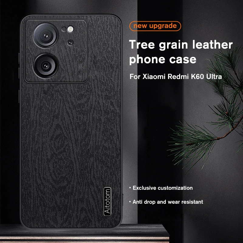 Shockproof Protective Case For Xiaomi 13T 5G Pro Tree Grain Leather Back Cover Xiomi Redmy Redmi K60 Ultra Phone funda_voghion.com