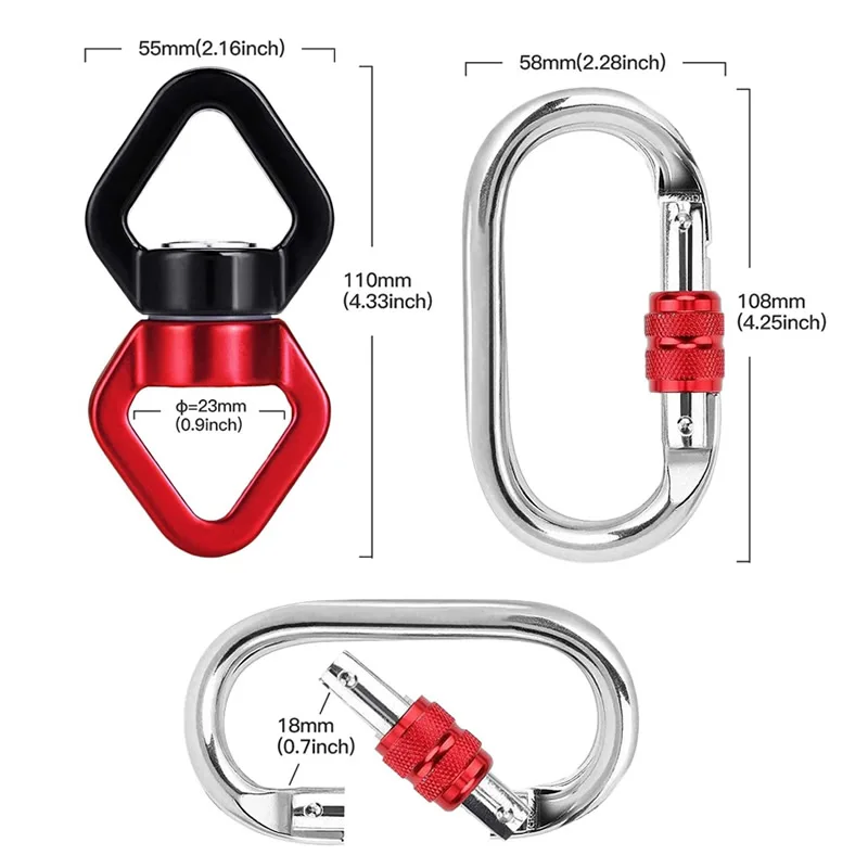 Aerial Silks Hardware Swing Swivel Descender Carabiners Rock Climbing Fly Yoga Swing Hammock Accessories 3