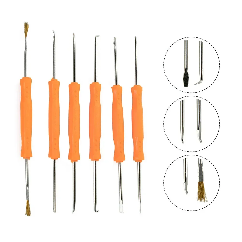 Repairing Tools Welding Tool Etc. And For Precision Work 6pcs Awl Brush Chrome Vanadium Steel Curved Needle Fork