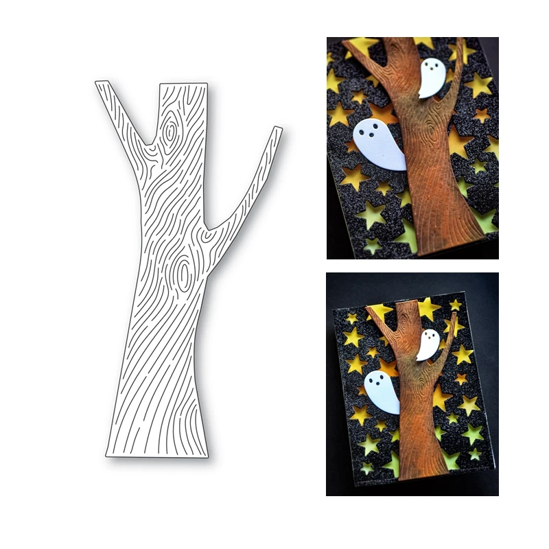 

Fall Woodgrain Tree Trunk Cutting Dies for New August 2022 Scrapbooking Paper Making Background Frame Card Craft Supplies