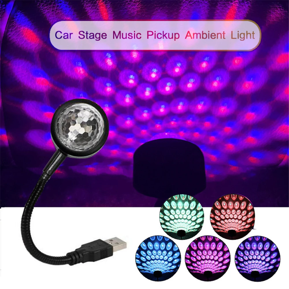 

Mini USB Music Rhythm Magic Stage Effect Projection Lamp LED Party Disco DJ Stage Light Car Decoration Atmosphere Night Light