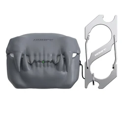 Halloween Tiger Tooth Original Decorative Silicone AirPods Case - Unique Wireless Earphone Accessory Gift for Airpods3 (808FC Gray)