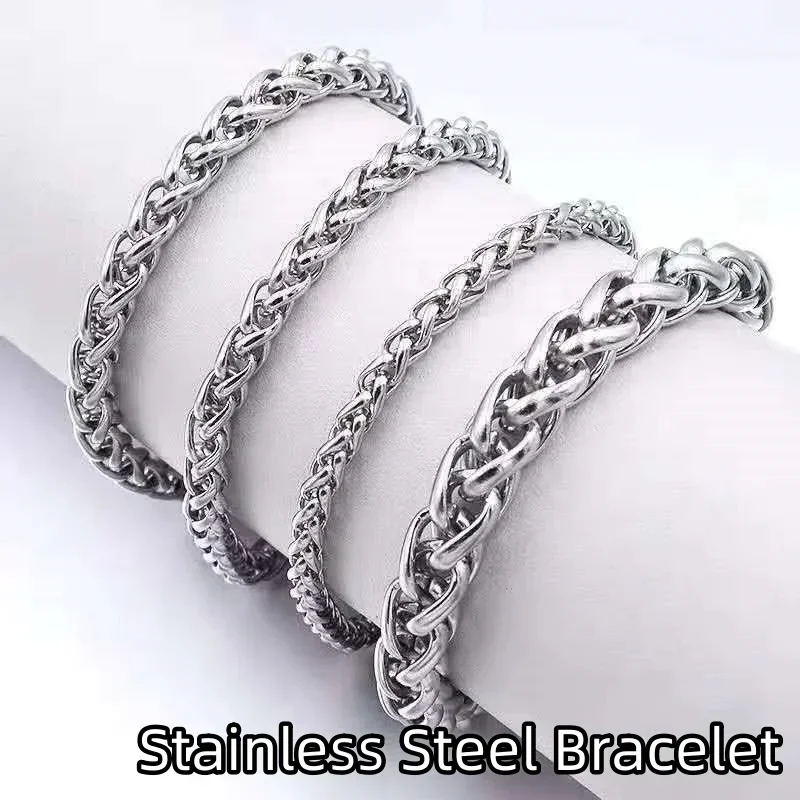 Stainless Steel Bracelet Men Women Chunky Cable Chain Bangles Fashion Edgy Girls Boys Jewelry 2023 New - Image 3
