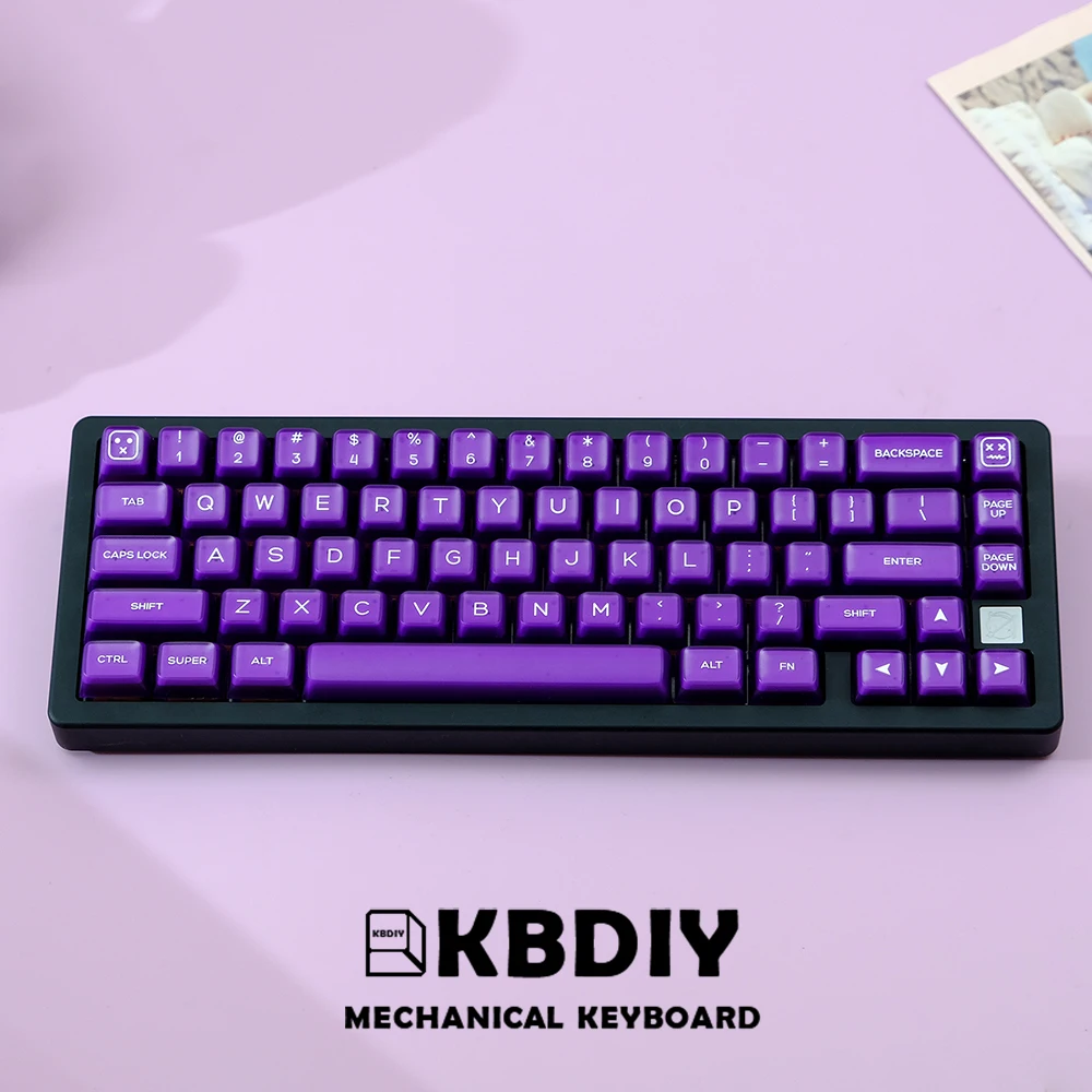 Kbdiy-teclas Mecânicas do Teclado Perfil SA Translúcido Iso Abs 141 Teclas Caps Switch mx Gmk67 61 64 Roxo