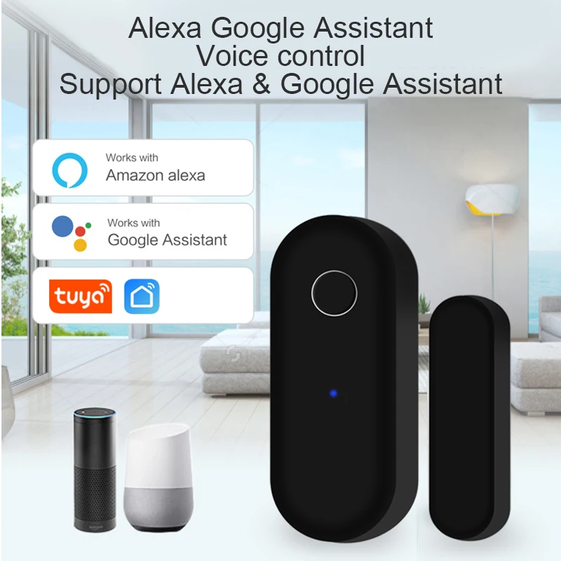 Tuya Smart WiFi Door Sensor Open Close Detector Black White Smartlife App Control Notification Compatible with Alexa Google Home - Image 2