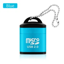 Compact High-Speed USB 2.0 Card Reader Adapter (Blue)