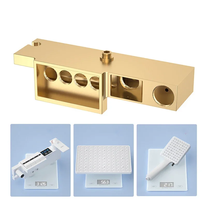 Piano Digital Bathroom Shower Set SDSN Solid Brass Black Gold Thermostatic Shower Faucet Luxury Black Gold Pianoforte Shower Set 3