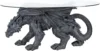 Warwickshire Dragon Gothic Decor Glass Topped Coffee Table, 39 Inch, Polyresin, Grey Stone 4