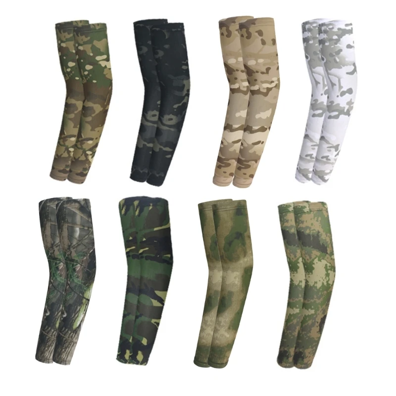 Outdoor Cooling Sleeves with Camouflage Pattern Stretchy Arm Cover for Teen Girl Dropship