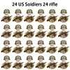 24pcs/set WW2 soldier building blocks national army military figures assembling bricks education boy kids toys christmas gifts 3
