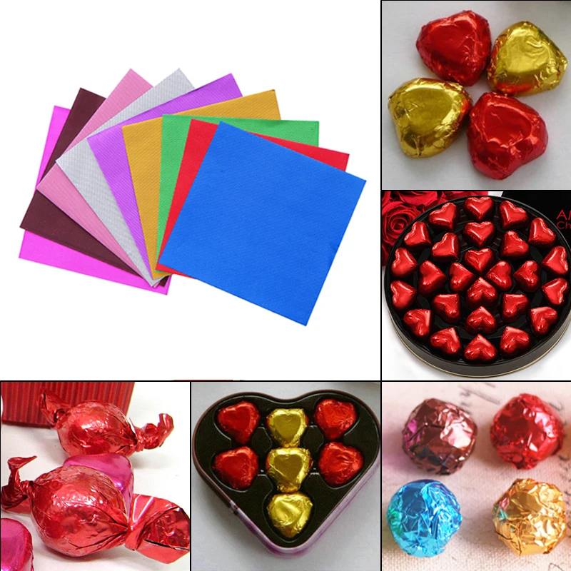 PATIKIL Papier D'Emballage Pour Bonbons En Aluminium 5x5