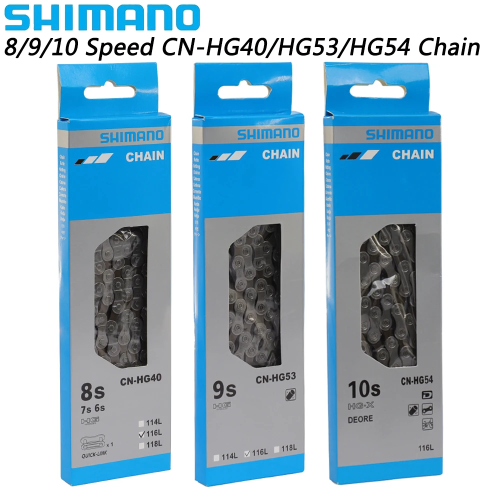 

Велосипедная цепь SHIMANO CN HG54 HG53 HG40 10/9/8/7/6 Speed HG для горного велосипеда, суперузкая с быстрой связью, оригинальные запчасти для велосипеда