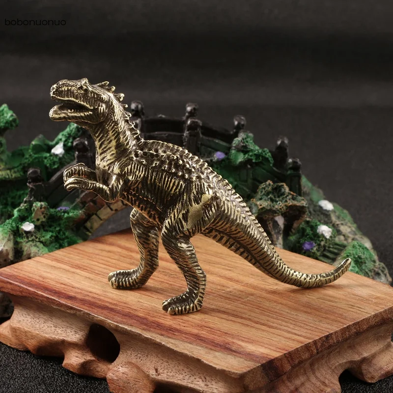 Heavy Brass Monster Allosaurus Dinosaur Figurine Miniature Accessori Per La Decorazione Della Casa Soggiorno Desktop Ornament Animal
