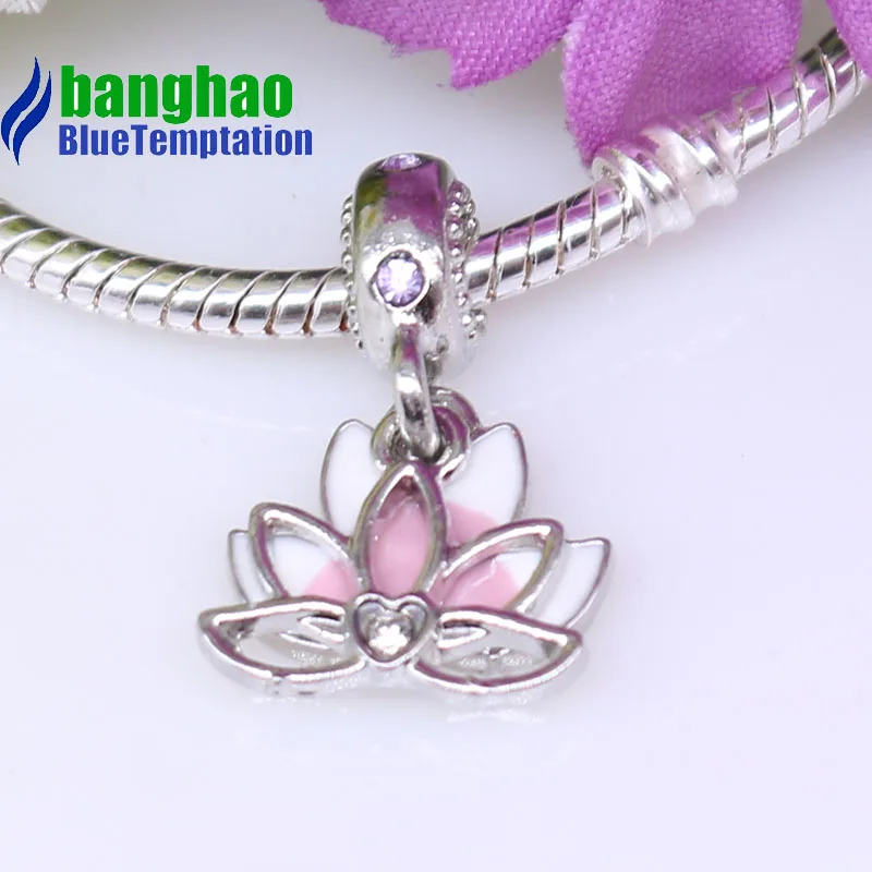 wholesale DIY Fashion Lotus flower Charm for making accessories for jewelry alloy pendants bracelets beads DGB670
