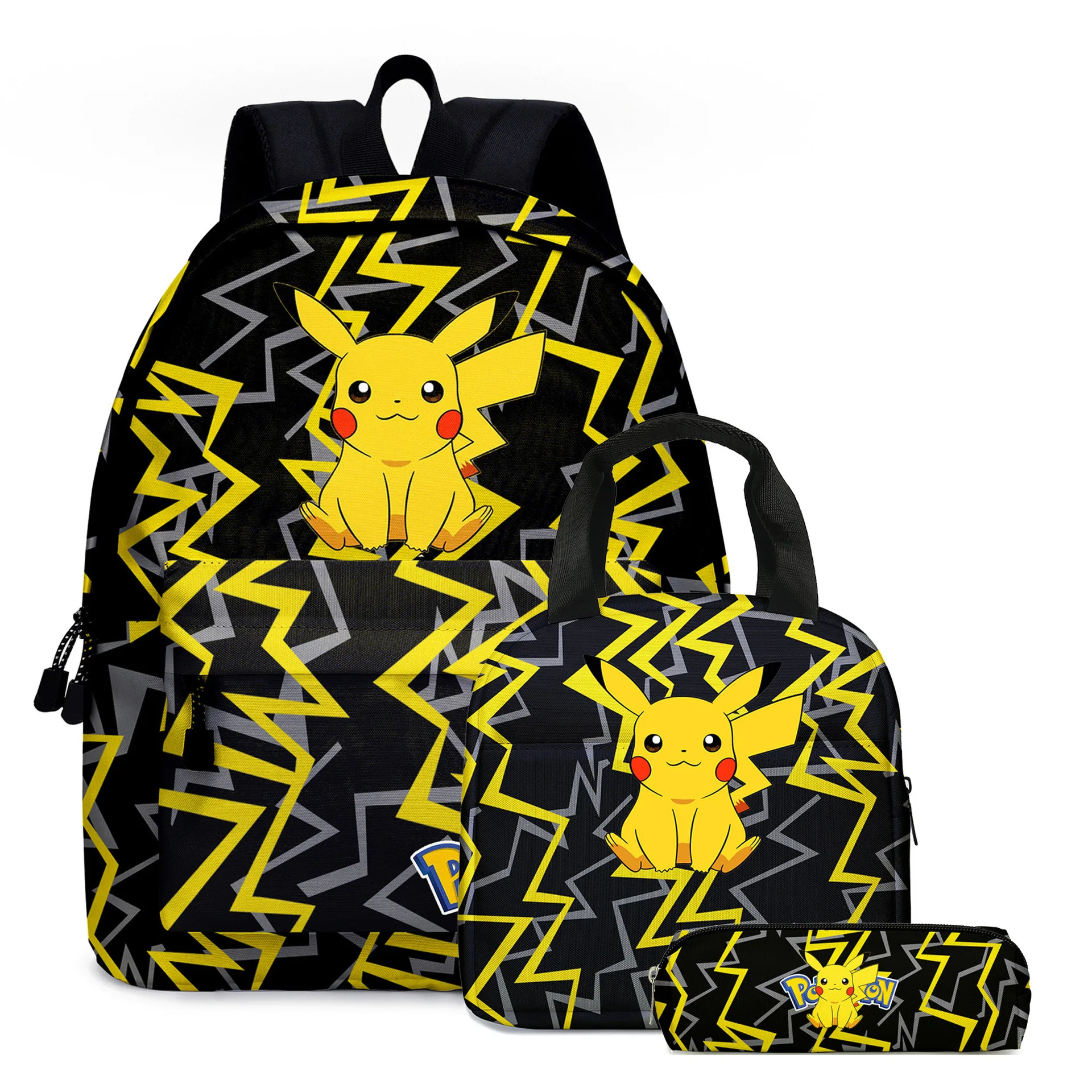 

Pokemon Cartoon Schoolbag Kawaii Pikachu Student Handbag Pencil Case Set Large Capacity Children Backpack Stationery Storage Bag