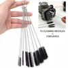 15pcs Carburetor Cleaning Brush Set Carburetor Carbon Dirt Jet Cleaner Tool Kit Car Cleaning Brush 10 Cleaning Needles 5 Brushes 1