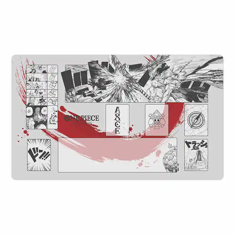 60*35*0.2Cm Diy One Piece Dedicated Game Card Mat OPCG Luffy Hancock Zoro Battle Game Anime Lock The Edge Table Mat Gift Toy