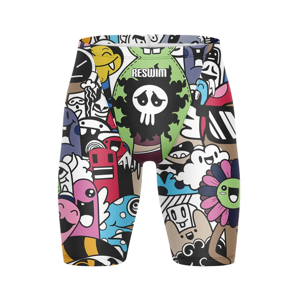 Men's Performance Jammers Swimsuit Swimming Trunks Athletic Training Swimwear UV Protection Contest Sports Rash Guard Pants