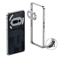 Aluminium Alloy Metal Frame Bumper with Camera Protector Cap Cover for Nothing Phone (3a) (GRAY)