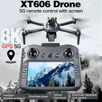Drone GPS XIAOMI NEW XT606 con Doppia Fotocamera 8K HD, WIFI 5G, FPV, Evitamento Ostacoli, Quadricottero RC Brushless