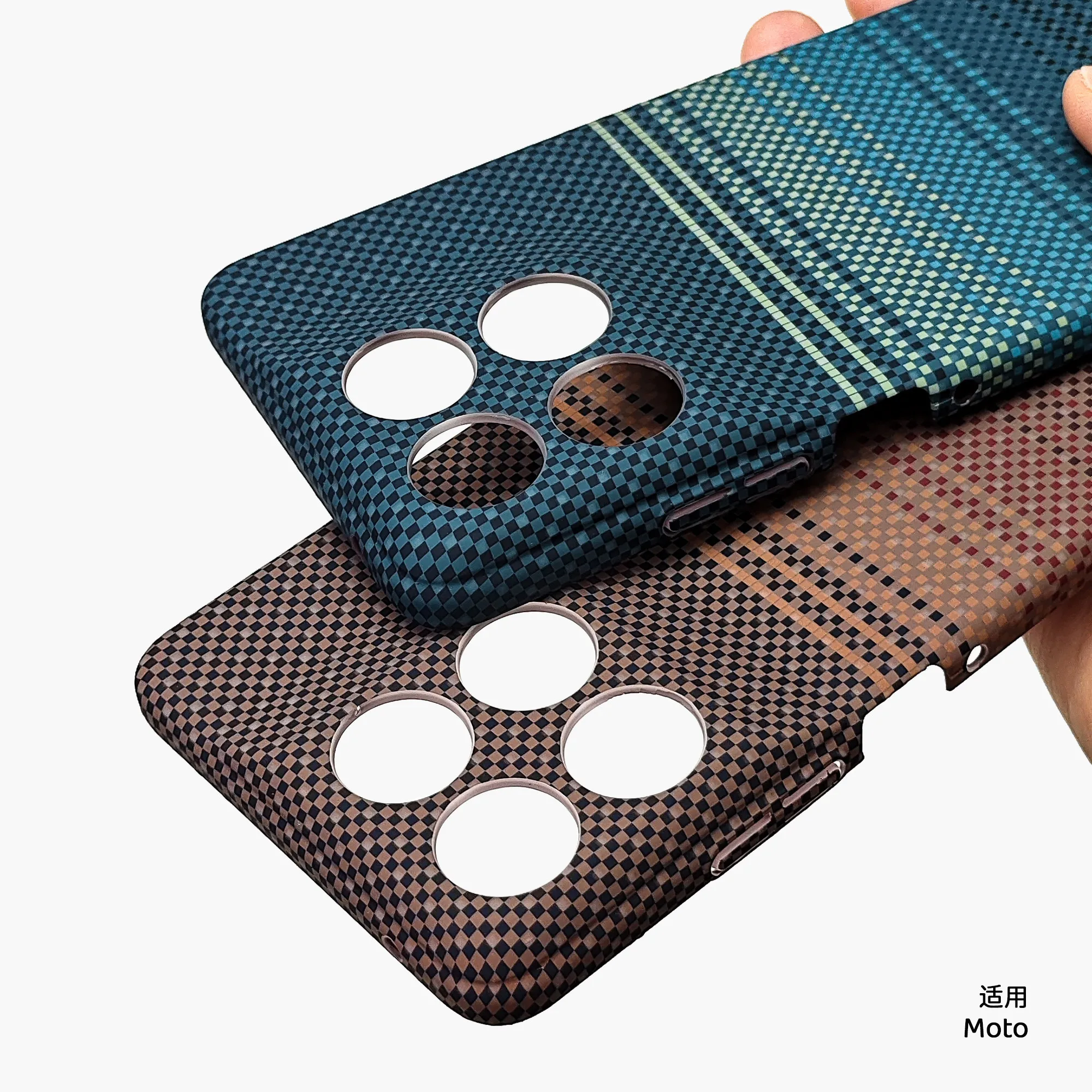 Luxury Kevlar Striped Back Cover with Wireless Charging Support