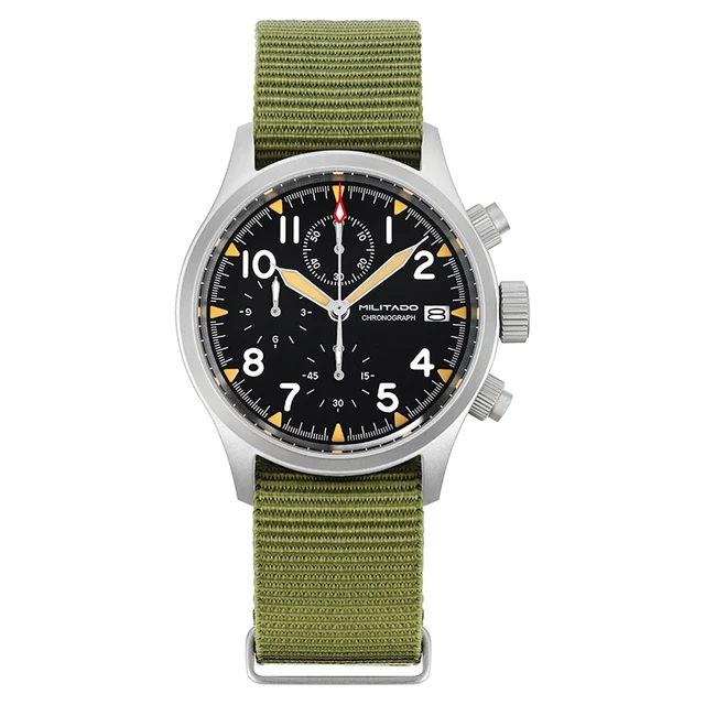 Militado ML1868KF Retro VK67 Quartz Chronograph Watch Stainless