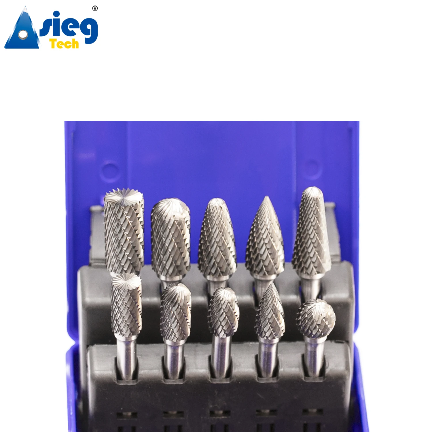 10pcs Carbide Burr Set Die Grinder Bits Rotary Files 1/4" 6.35mm Shank for Grinding Wood Metal Fits Dremel Reamer Tools 4