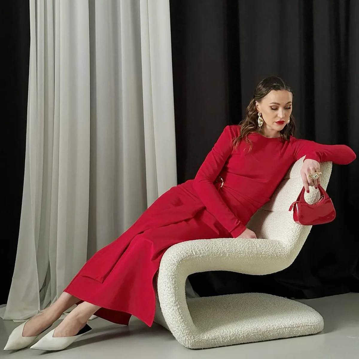 Black Fashion Lace-Up Long Dress For Women Skinny High Waist Patchwork Side Split Elegant Dress Female Party Maxi Dress