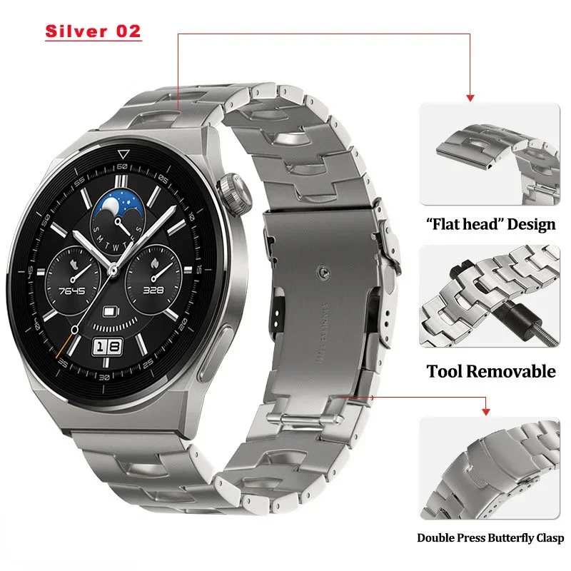 Luxury 22mm Quick Fit Titanium Metal Band - Premium Business Bracelet Strap