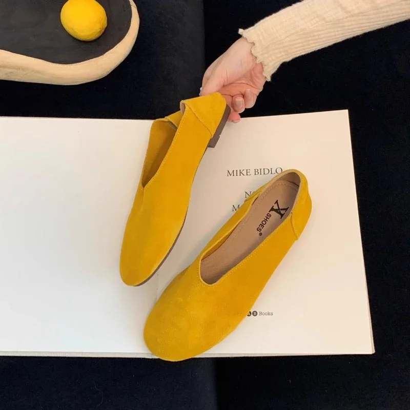 2025 neue frauen Mokassins Herbst Weiche Frau Einfarbig Faulenzer Einfache Kausalen Damen Ballett Flache Schuhe Nicht-slip flache Schuhe – Detail 9
