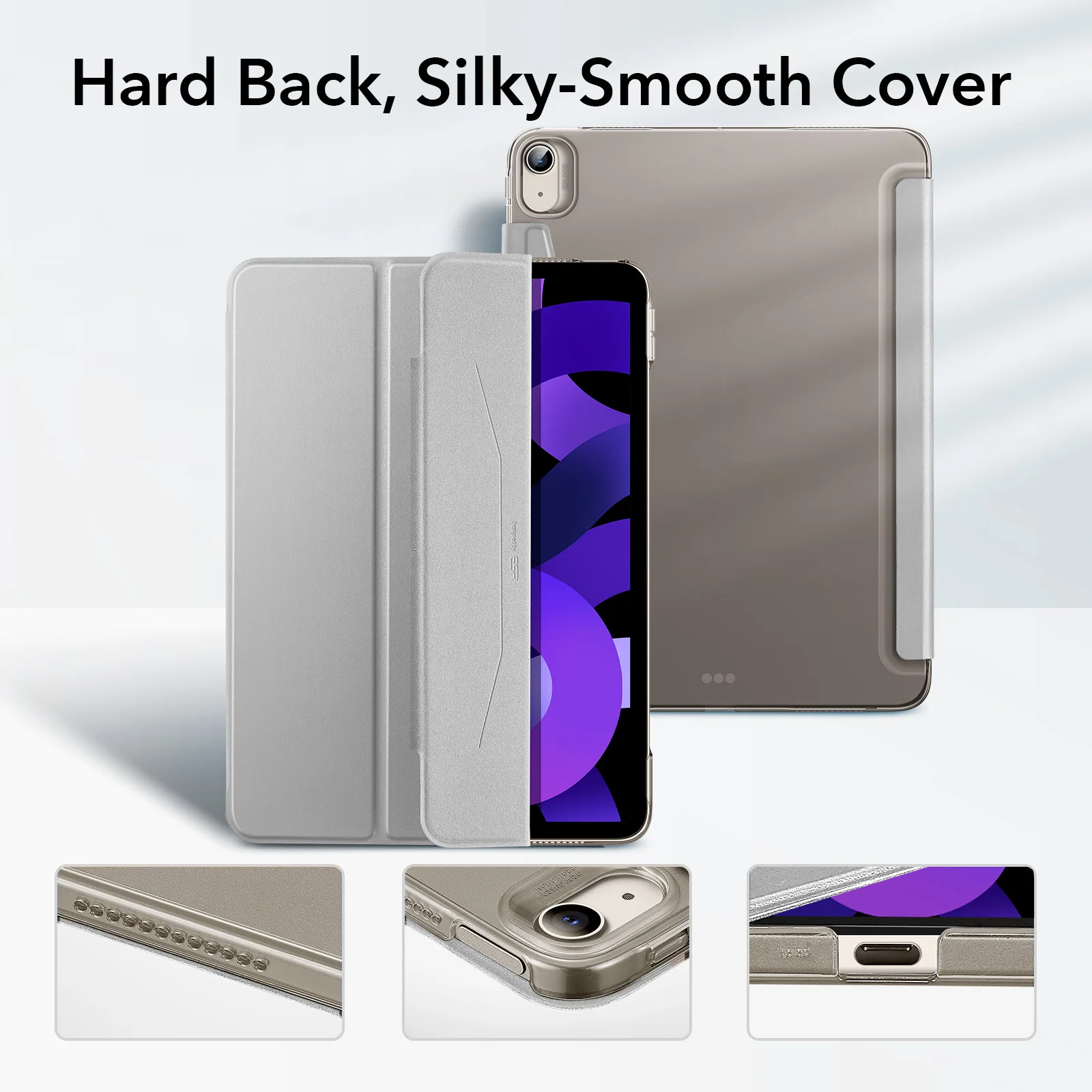 Esr para Ipad ar Case 2022 para Ipad ar 2022 para Ipad ar 10.9 10 Polegada Capa Traseira com Fecho de Lápis Case Trifold Inteligente - Imagem 5