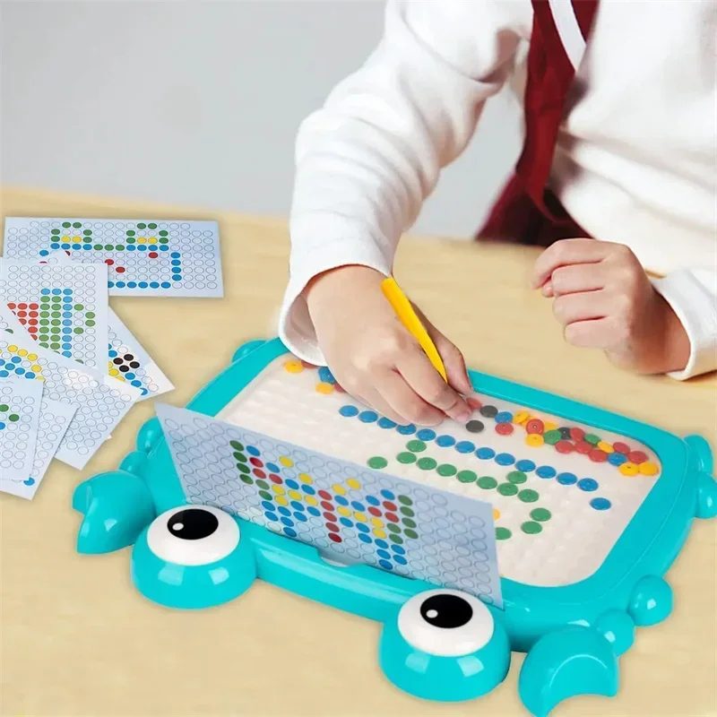Children Magnetic Drawing Board Toy For Kids Doodle Board with Magnet Beads and Pen Cute Frog Montessori Toys Gift 4