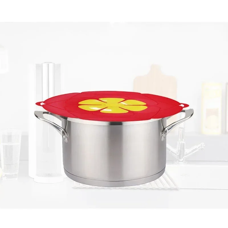 Silicone Lid Spill Stopper Cover For Pot Pan Kitchen Accessories Cooking Tools Flower Cookware Home Kitchen silicone covers silicone pot lid pot pan protectors