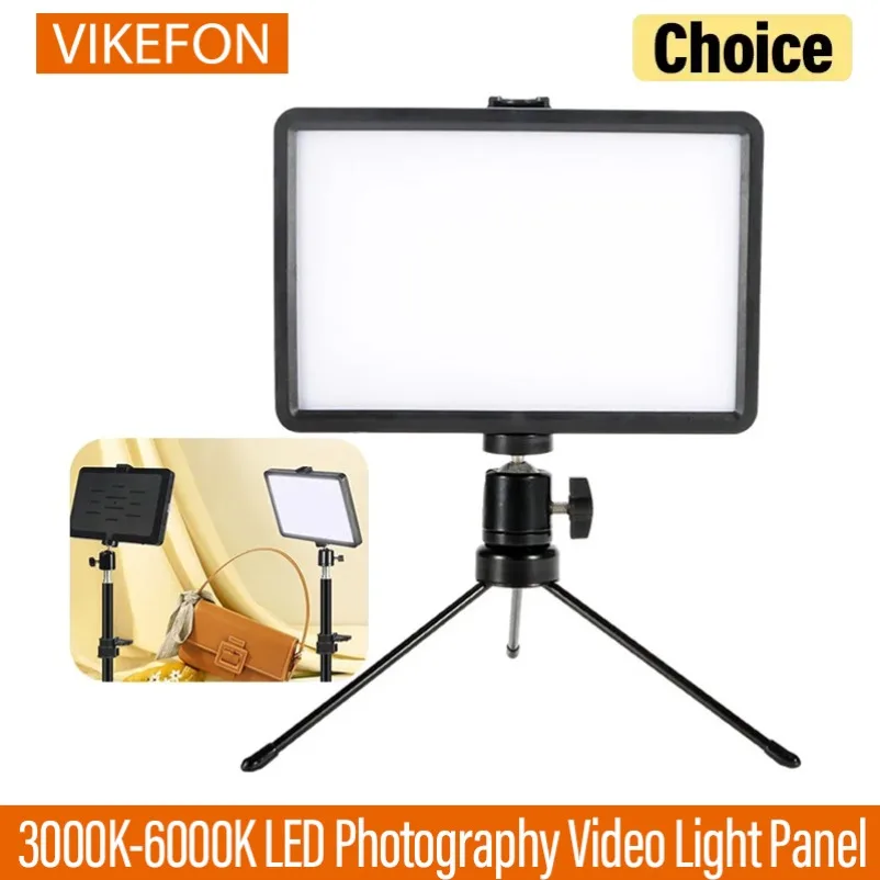 LED Photography Light VIKEFON 3000K-6000K LED Photography Video Light Panel Lighting Photo Studio Lamp Kit For Shoot Live Streaming Youbube RGB Filter