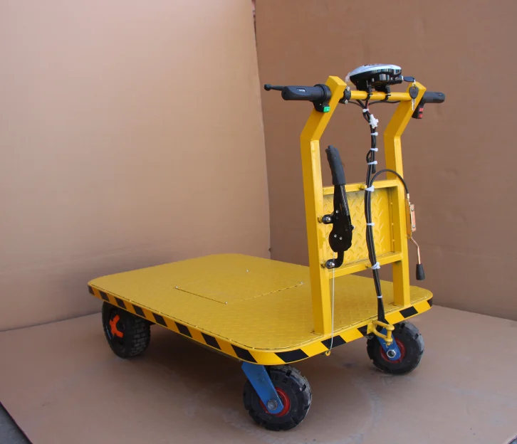 

1000kg load electric platform cargo carrier trolley heavy loading transport cart prices with 4 wheels