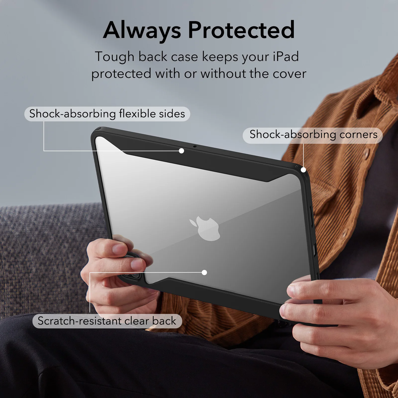 ESR for iPad Pro 11 Case With Detachable Smart Magnetic for iPad Pro 12.9 2022 2021 Rebound Hybrid 360° Case Support Pencil 2