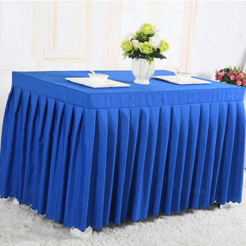 Table Skirt Conference Tablecloth Cold Dining Sign-in Desk Exhibition Activity Desk Cover Red Rectangular Table Cover