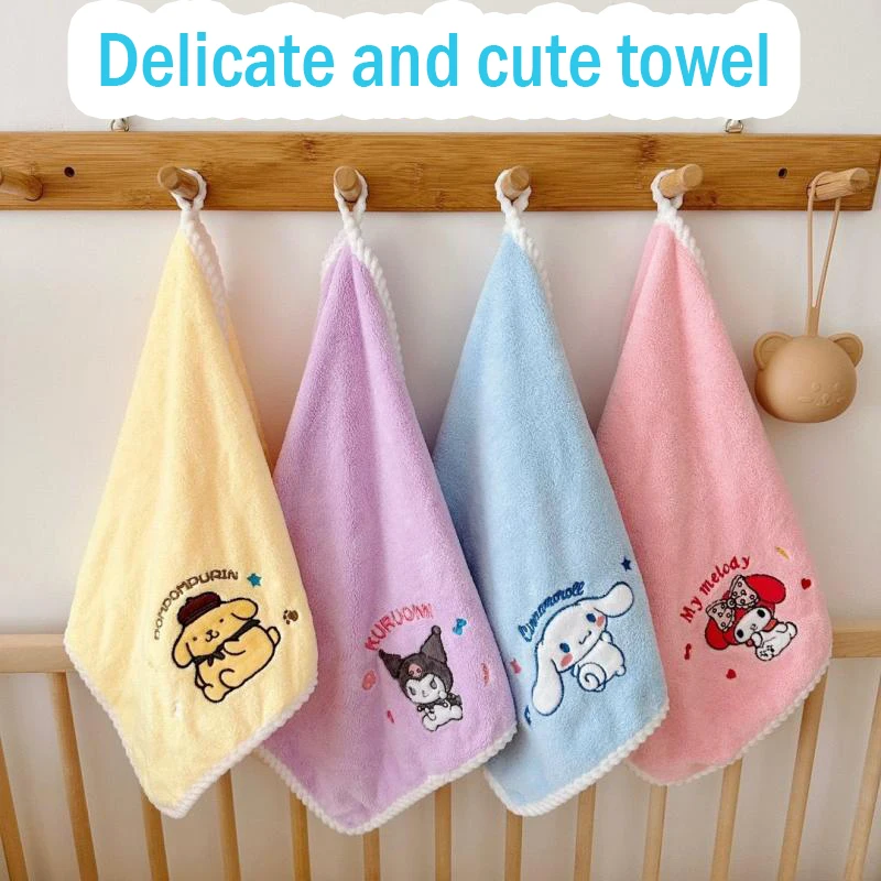 

Sanrio Cute Children's Bath Towel Mymelody Kuromi Cinnamoroll Towel Dry Hair Hat Home 3-Piece Set Cartoon Couple Bath Towel