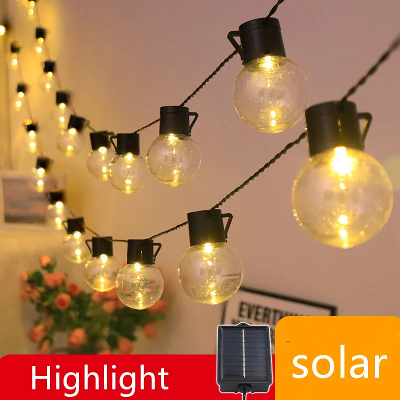 Description Picture 4 of itemHighlight Big Solar Shatterproof Bulb Light String Lights Outdoor For Garden Holiday Decoration Waterproof Edison Lights 722