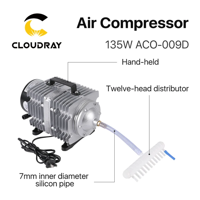 Cloudray 135W Air Compressor Electrical Magnetic Air Pump for CO2 Laser Engraving Cutting Machine ACO-009D 3