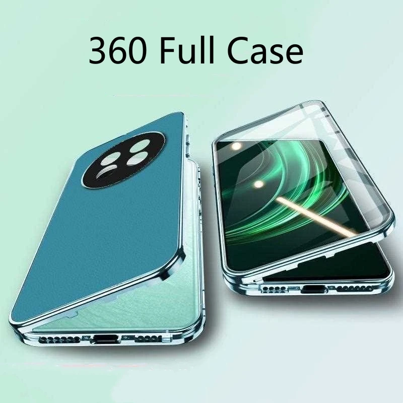 Premium 360° Protective Leather Bumper Case with Tempered Glass – Double-Sided Full Coverage