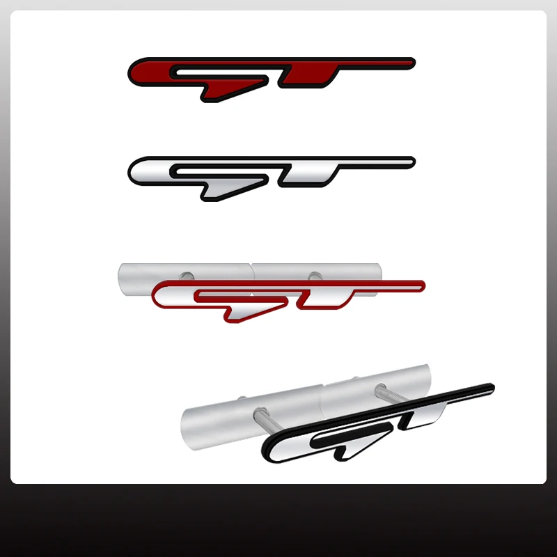 1X Gt Car Grille Badge Sticker Per Hybrid Kia Kn Ceed Stinger Sportage Citroen Peugeot Dacia Logo Metal Trunk Emblem Accessori