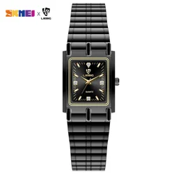 Luxury Gold Steel Bracelet Quartz Watch - Elegant Timepiece (Women black)