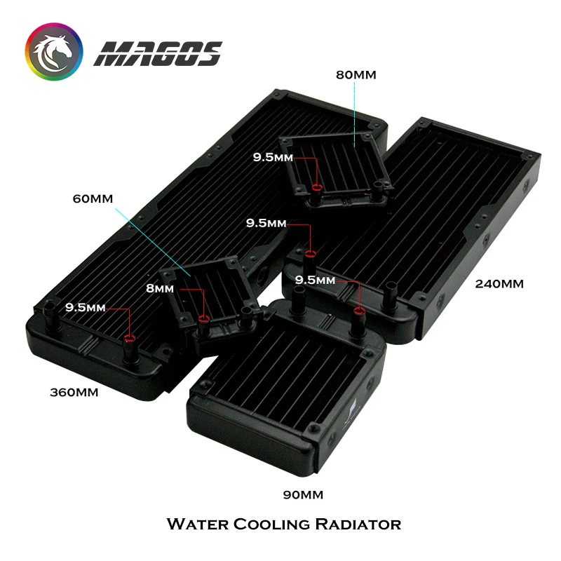 Alumínio Radiador para pc Computador Refrigeração Água Case Gpu Cpu Ram Dissipador Ventilador Refrigerador 60 80 90 120 240 360 mm Preto Branco g1 - Imagem 5
