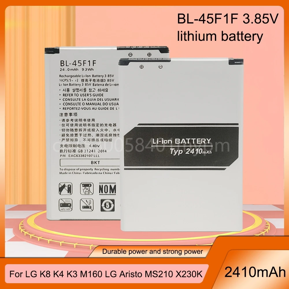 Nuova Batteria Di Ricambio Bl-45F1F Per Lg K8 K4 K3 M160 Aristo Ms210 2410Mah X230K M160 X240K Lv3 (Versione 2017 K8)
