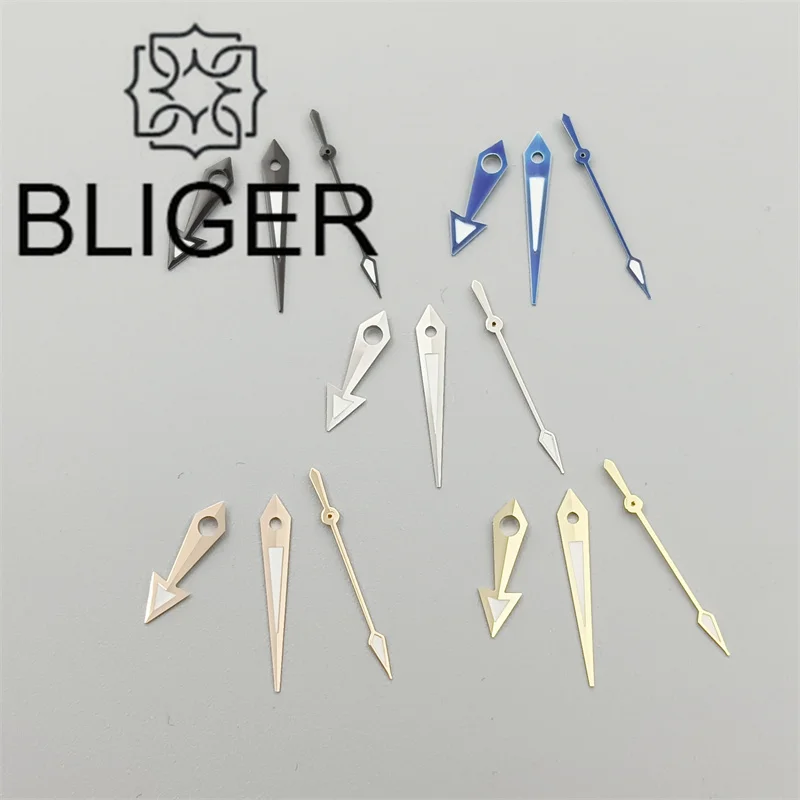 

BLIGER New Watch Hands With Arrow Head Black Blue Silver Rose Gold Color Green Luminous ForNH35 NH36 ETA 2824 PT5000 Movement