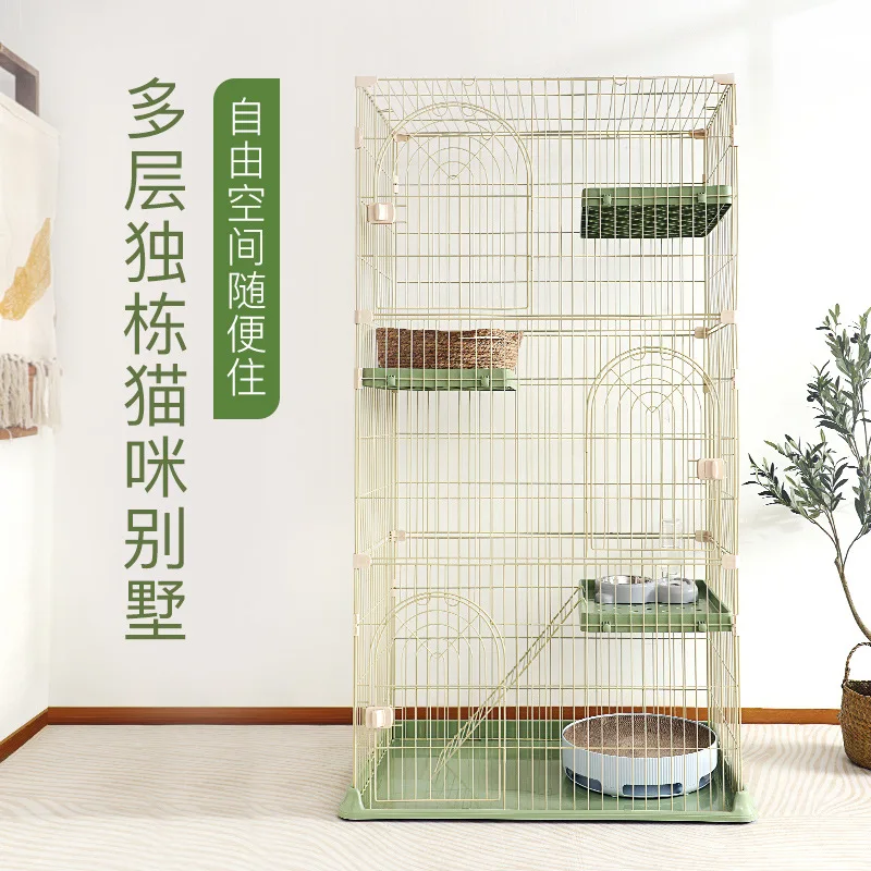 

Cat Villa Cat Cage Extra Large Space Home Cat Litter Cat House Multiple Indoor Three-Storey Cat House Wholesale Cat Cage