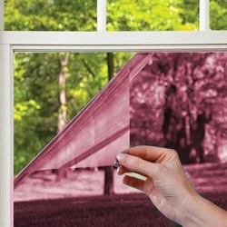 One Way Red PET Window Blocking Anti UV Control Reflective adhesive Mirror Privacy Static Cling Blocking for Home and Office