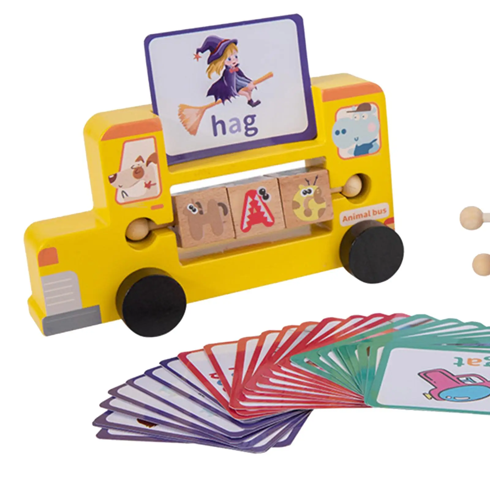 

Spelling Toys Alphabet Flashcards Spelling Games Flash Cards Letter Spelling Block Vowel Reading Letters Toy for Travel Ages 3