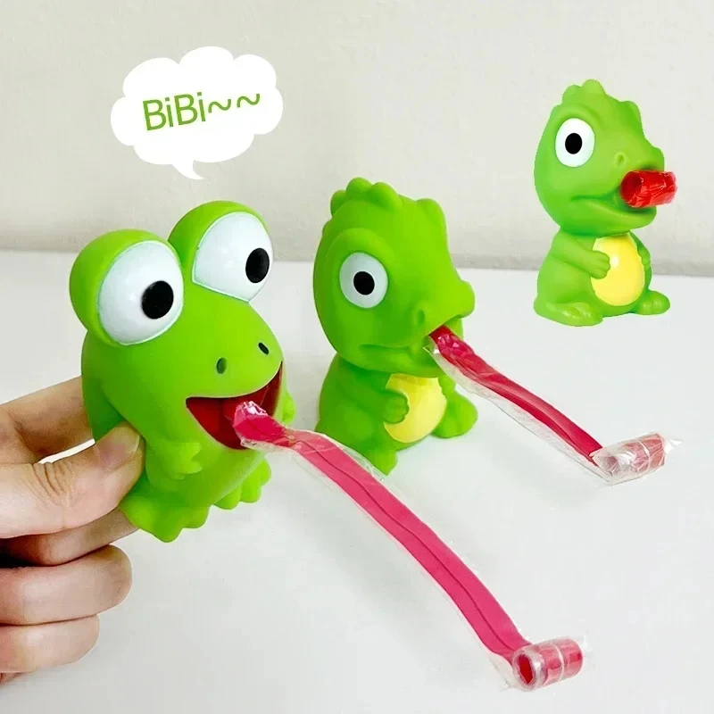 Pinch Frog Dinosaur Sticking Tongue Out Toys Sensory Stress Relief Fidget Toys Cat School Gifts for Kids Children